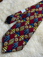 Piscador Made in UK - Burgundy Aztec Tribal Geometric Tie