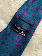 Tie Rack Made in Italy Pure Silk - Teal Purple Paisley Tie