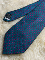 Tie Rack Made in Italy Pure Silk - Teal Purple Paisley Tie