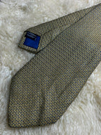 Charles Tyrwhitt Jermyn Street London - Gold Yellow Navy Micro Paisley Silk tie