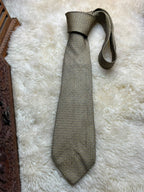 Charles Tyrwhitt Jermyn Street London - Gold Yellow Navy Micro Paisley Silk tie