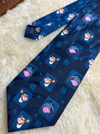 Disney Winnie the Pooh - Navy Blue Tigger & Eeyore Portrait Tie
