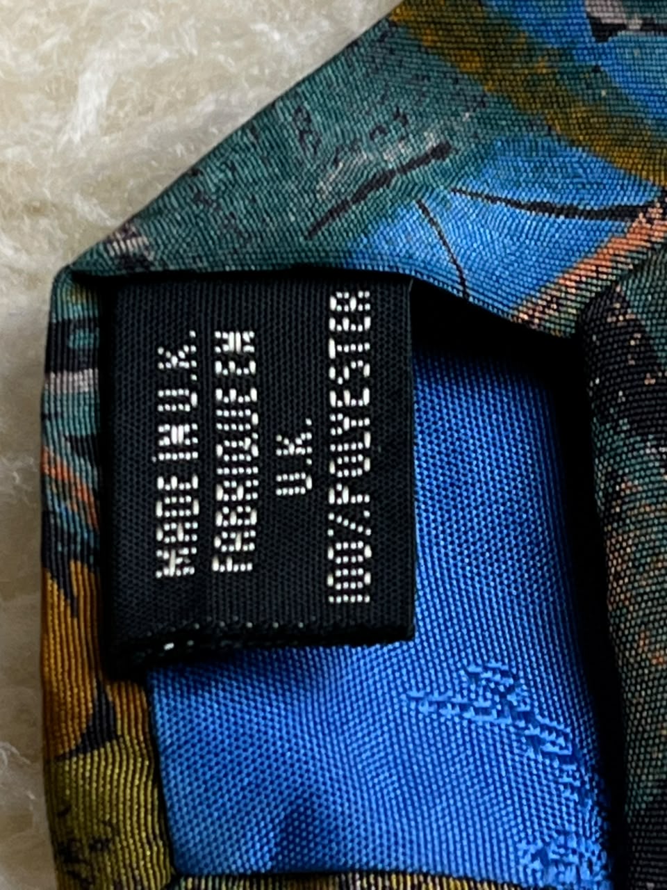 Havana Tie Rack Made in UK - Teal Orange Psychedelic Abstract Tie