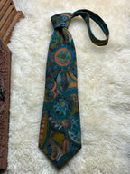 Havana Tie Rack Made in UK - Teal Orange Psychedelic Abstract Tie