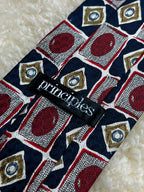 Principles Silk - Navy Red Gold Geometric Square tie