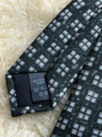 Marks & Spencer - Dark Green Grey Micro Check Geometric Tie