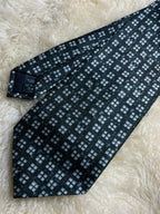 Marks & Spencer - Dark Green Grey Micro Check Geometric Tie