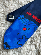 Jacques Estier Mr. Men Mr. Perfect  - Navy Blue Novelty tie