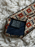 Teddy Folkes Silk Made in Italy - Bronze Orange Geometric Tie