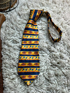 Burton Menswear Made in UK - Yellow Navy Striped Floral tie