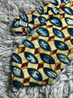 Ambiance Clothing - Cream Blue Maroon Geometric Lattice tie
