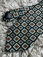 Marks & Spencer - Black Cream Rust Geometric Aztec tie