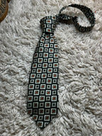 Marks & Spencer - Black Cream Rust Geometric Aztec tie