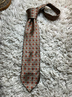 Teddy Folkes Silk Made in Italy - Bronze Orange Geometric Tie
