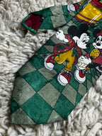 Disney Mickey & Minnie Mouse Jukebox Dance - Green Polyester Tie