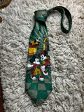 Disney Mickey & Minnie Mouse Jukebox Dance - Green Polyester Tie