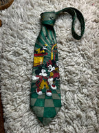 Disney Mickey & Minnie Mouse Jukebox Dance - Green Polyester Tie