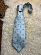 Roberto Silk Hand Made - Ice Blue Purple Paisley Diamond Tie