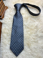 Vintage Fabris Venezia Made in Italy Silk - Charcoal Grey Micro Floral Tie