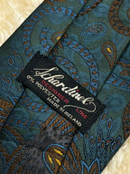 Achardinet Made in Ireland - Teal Brown Paisley Floral tie