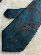 Achardinet Made in Ireland - Teal Brown Paisley Floral tie
