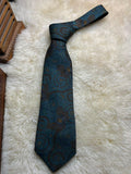 Achardinet Made in Ireland - Teal Brown Paisley Floral tie