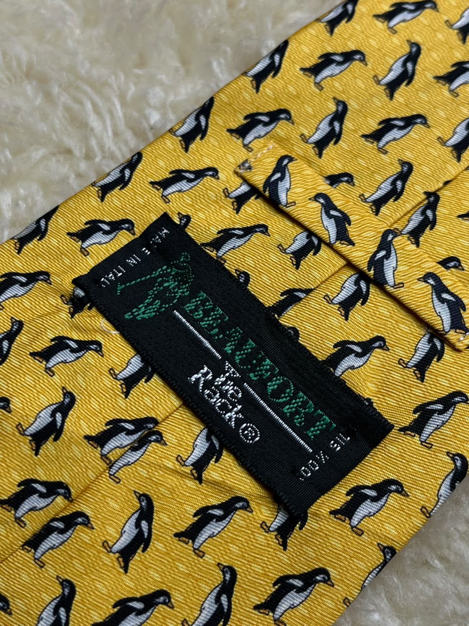 Beaufort Italian Silk Penguin - Bright Yellow Novelty Animal Tie