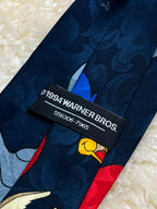 Vintage 1994 Warner Bros Looney Tunes - Wile E Coyote Road Runner tie