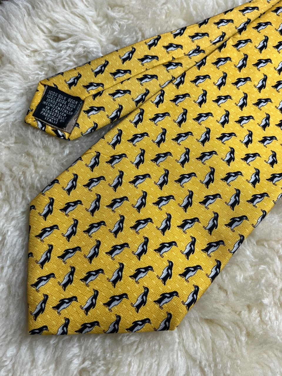 Beaufort Italian Silk Penguin - Bright Yellow Novelty Animal Tie