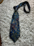 Welch Margetson Made in UK - Blue Gold Baroque Medallion tie