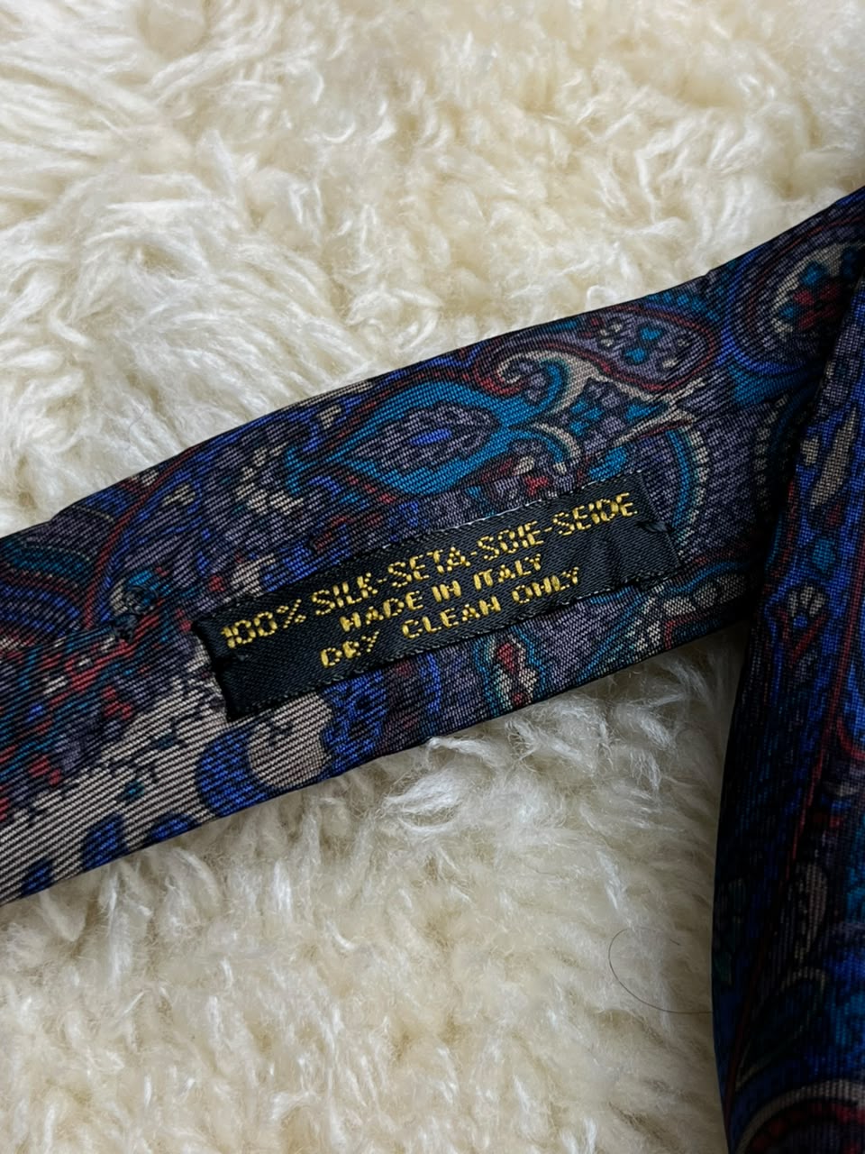 Legenda Made in Italy 100% Silk - Blue Red Baroque Paisley tie