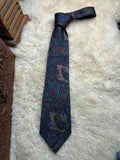 Legenda Made in Italy 100% Silk - Blue Red Baroque Paisley tie