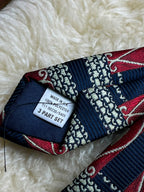 St Michael Marks & Spencer - Navy Blue Burgundy Red Woven Tie UK