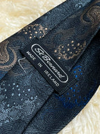 ST. Bernard Made in Ireland Tie - Charcoal Blue Bronze Floral Necktie