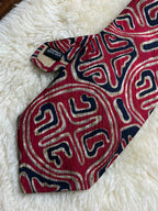 Gino Pompeii Pure Silk - Red Gold Navy Abstract Tribal Tie