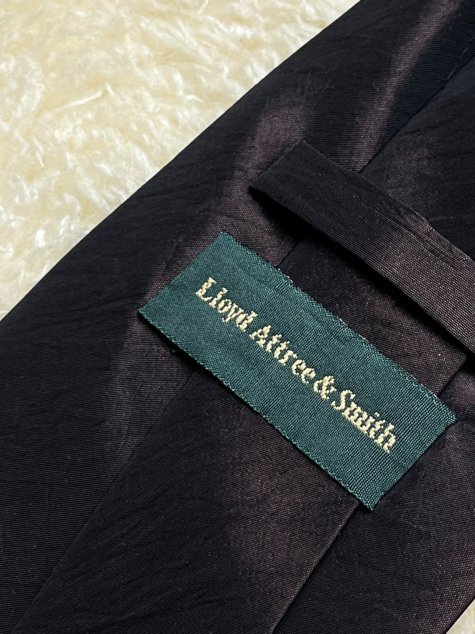 Lloyd Attree & Smith Dark Brown Slubbed Texture Formal tie
