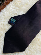 Lloyd Attree & Smith Dark Brown Slubbed Texture Formal tie