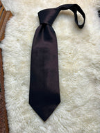 Lloyd Attree & Smith Dark Brown Slubbed Texture Formal tie