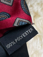 Deep Red Geometric Medallion - Mens Slate Blue Diamond Print Tie
