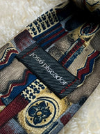 José Pescador Made in Belgium - Abstract Geometric Patchwork Tie