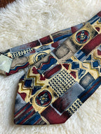 José Pescador Made in Belgium - Abstract Geometric Patchwork Tie