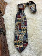 José Pescador Made in Belgium - Abstract Geometric Patchwork Tie