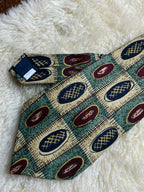 Burton Menswear Abstract Geometric -Sage Green & Navy Necktie