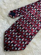 Disney Mickey Mouse - Burgundy Red All Over Character Print Tie