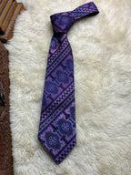 Gilt Edge Purple Geometric - Medallion Jacquard Tie