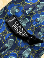 Classic Design Pure Silk Golf - Royal Blue Golf Clubs & Chains Novelty Tie