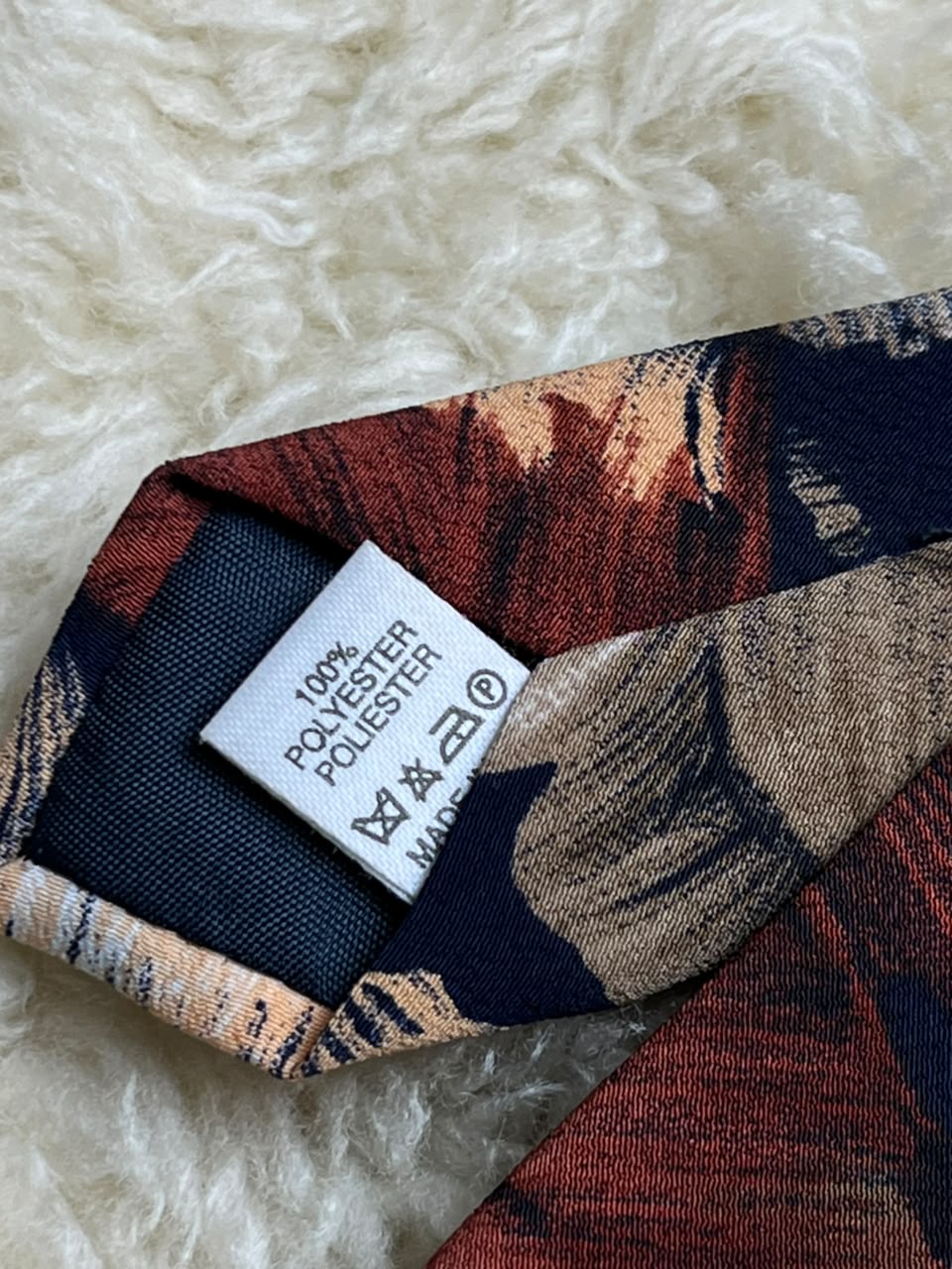 Burton Abstract Floral -  Painterly Rust Red & Teal Blue Necktie