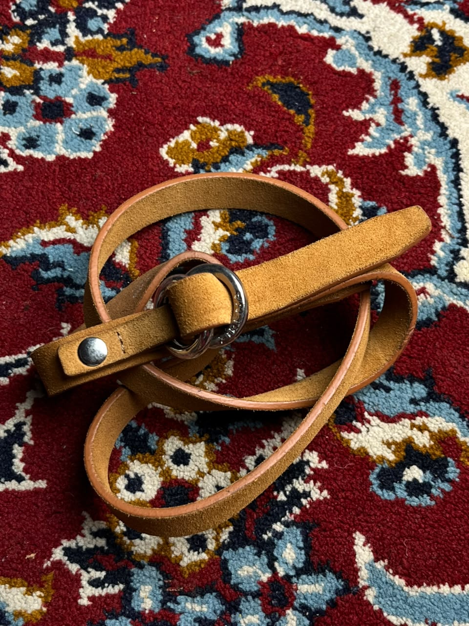 XIRENA Tan Brown Suede Leather Belt Double O-Ring Buckle
