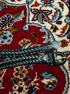 Dark Forest Green Braided Woven Leather Belt