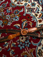 Geoffrey beene Woven BraidedTwo Tone Brown Leather Belt